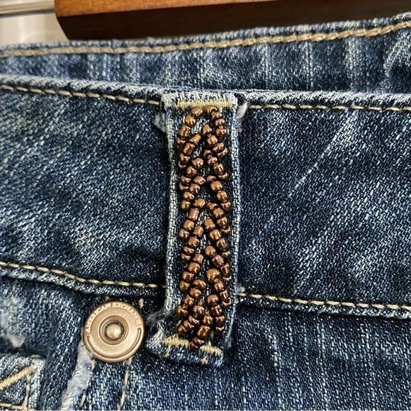 Vintage American Exchange boho embellished kick crop jeans size 32 - Picture 13 of 16